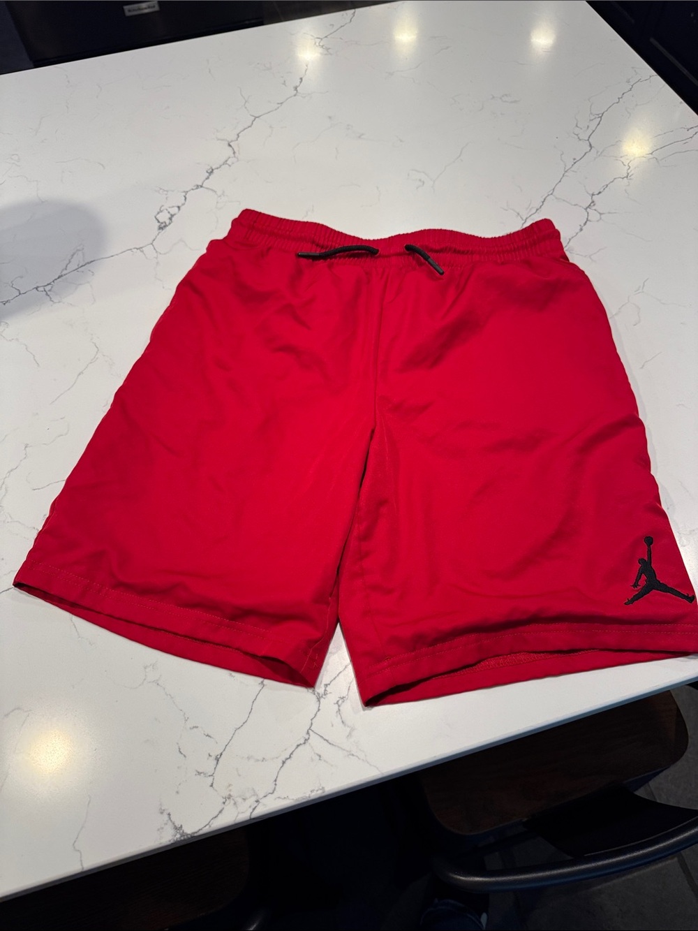 Jordan kids Red Athletic Shorts with Black Jumpman